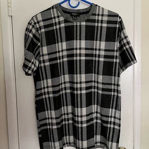 Black/Gray Plaid Forever 21 T-Shirt